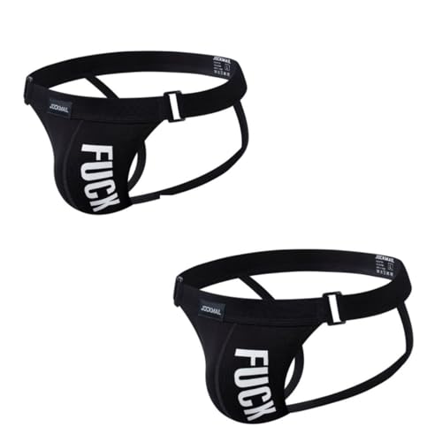 JOCKMAIL Herren Jockstrap Männer Sport Athletic Supporter Fitness Mode Brief Atmungsaktive Männer Workout Unterwäsche, Schwarz, 2er-Pack, XX-Large JOCKMAIL Herren Jockstrap Männer Sport Athletic Supporter Fitness Mode Brief Atmungsaktive Männer Workout Unterwäsche, Schwarz, 2er-Pack, XX-Large von JOCKMAIL