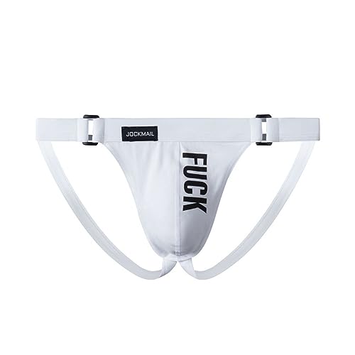 JOCKMAIL Herren Jockstrap Männer Sport Athletic Supporter Fitness Mode Brief Atmungsaktive Männer Workout Unterwäsche, Weiss/opulenter Garten, Large von JOCKMAIL