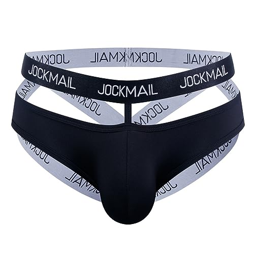 Herren Jockstrap Tangas Unterwäsche Athletic Supporter Herren G-String Männer Unterwäsche (M, SCHWARZ) von JOCKMAIL