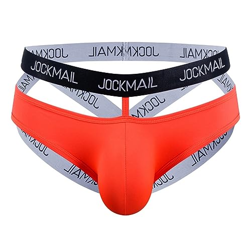 Herren Jockstrap Tangas Unterwäsche Athletic Supporter Herren G-String Männer Unterwäsche (XL, ORANGE) von JOCKMAIL