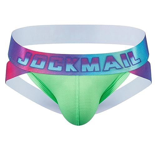 Herren Jockstrap Unterwäsche Athletic Supporters Rainbow Low Rise Herren Sport Unterwäsche (M, GRÜN) von JOCKMAIL