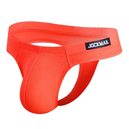 JOCKMAIL Herren Jockstrap Unterwäsche Jock Straps Männliche Athletic Unterstützer Männer Sport Unterwäsche, Orange, XXL von JOCKMAIL