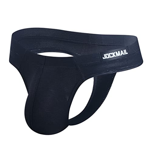 JOCKMAIL Herren Jockstrap Unterwäsche Jock Straps Männliche Athletic Unterstützer Männer Sport Unterwäsche, Schwarz , M von JOCKMAIL