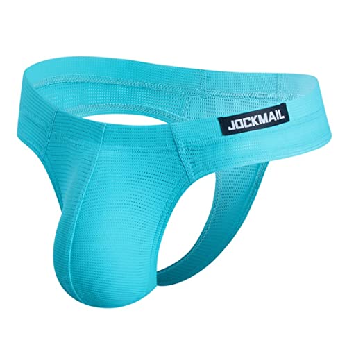 JOCKMAIL Herren Jockstrap Unterwäsche Jock Straps Männliche Athletic Unterstützer Männer Sport Unterwäsche, hellblau, XXL von JOCKMAIL