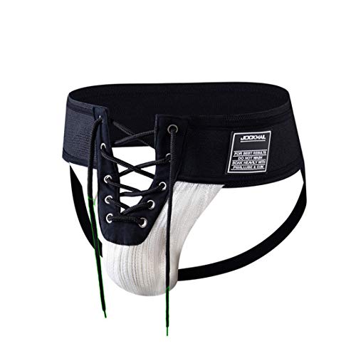 JOCKMAIL Herren Slip Jock Strap Sportlich Unterstützer Breiter Gürtel Komfortabel Herren Sport Unterwäsche Slip für Turnhalle Sport (XL, Weiß) von JOCKMAIL