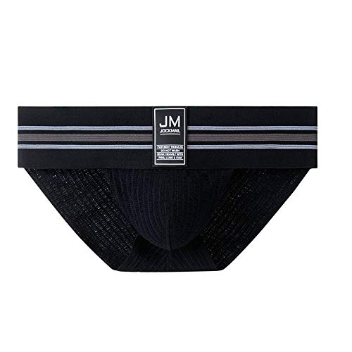 JOCKMAIL Herren Slip Sportlich Unterstützer Breiter Gürtel Komfortabel Herren Unterwäsche Slip für Turnhalle Sport (L, SCHWARZ) von JOCKMAIL