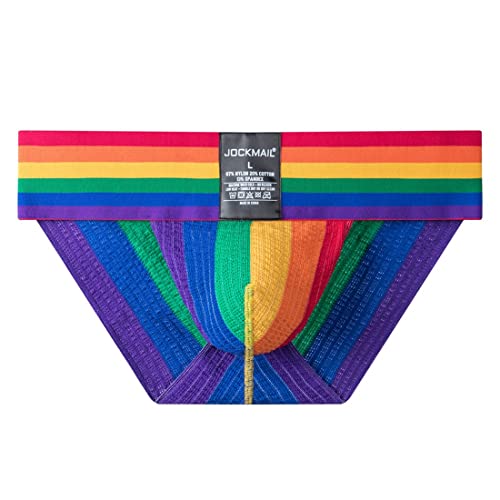 JOCKMAIL Herren Slip Unterwäsche Athletisch Niedrige Taille Regenbogen Herren Unterwäsche Slip Herren Slip zum Fitnessstudio Sport von JOCKMAIL