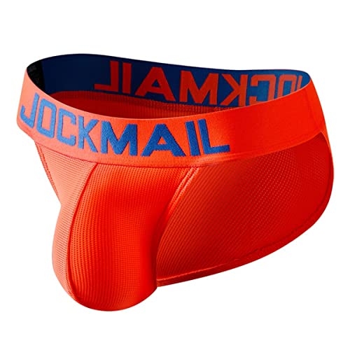 JOCKMAIL Herren Slip Unterwäsche Atmungsaktiv Herren Unterwäsche Slips Männlich Höschen Komfort Unterwäsche Slip (L, Orange) von JOCKMAIL