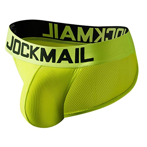 JOCKMAIL Herren Slip Unterwäsche Atmungsaktiv Herren Unterwäsche Slips Männlich Höschen Komfort Unterwäsche Slip (XL, Gelb) von JOCKMAIL