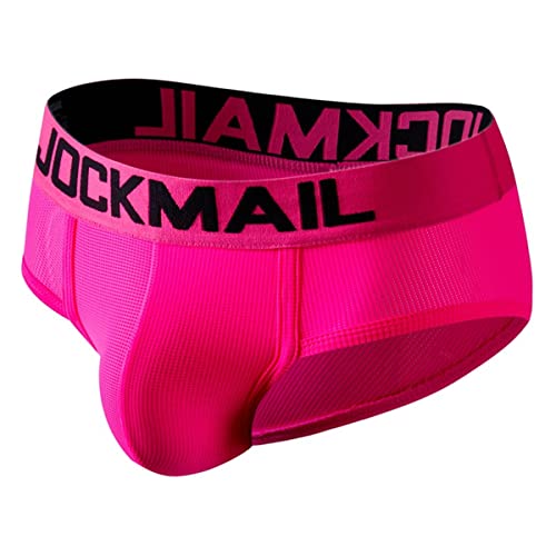 JOCKMAIL Herren Slip Unterwäsche Kompfort Herren Slips Männlich Höschen Atmungsaktiv Unterwäsche Slip (L, Rose) von JOCKMAIL