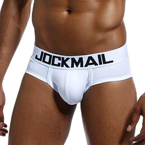 JOCKMAIL Herren Slips Niedrige Taille Sexy Männer Atmungsaktiv Komfort Slip Baumwolle Herren Athletic Unterwäsche, Weiss/opulenter Garten, Medium von JOCKMAIL