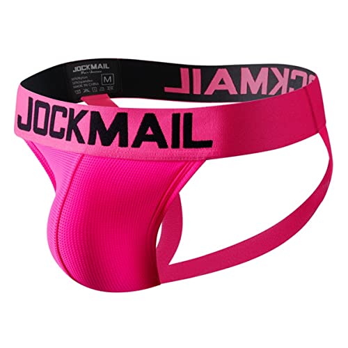 JOCKMAIL Herren Slips Suspensorium Komfort Herren Unterwäsche Sportlich Suspensorium Sport Unterwäsche Slip Sportlich Unterstützer (M, Rose) von JOCKMAIL