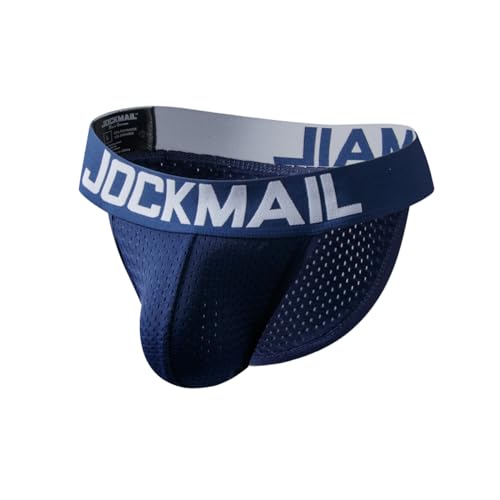 JOCKMAIL Herren Slips Unterwäsche Atmungsaktive Mini Slips Low Rise Herren Unterhosen Slips (M, 353NAVY) von JOCKMAIL