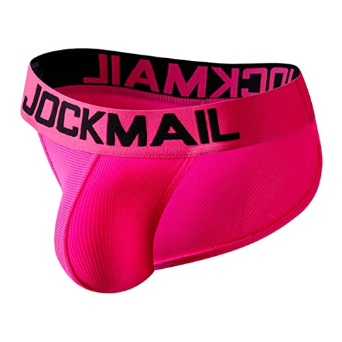 JOCKMAIL Herren Slips Unterwäsche Atmungsaktive Mini Slips Low Rise Herren Unterhosen Slips (M, 383ROSA) von JOCKMAIL