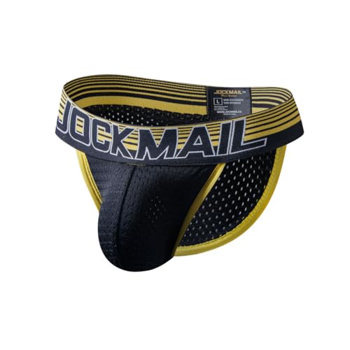 JOCKMAIL Herren Slips Unterwäsche Atmungsaktive Mini Slips Low Rise Herren Unterhosen Slips (XL, 354GELB) von JOCKMAIL