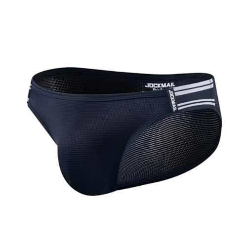 JOCKMAIL Herren Slips Unterwäsche Atmungsaktive Mini Slips Low Rise Herren Unterhosen Slips (XXL, 356SCHWARZ) von JOCKMAIL