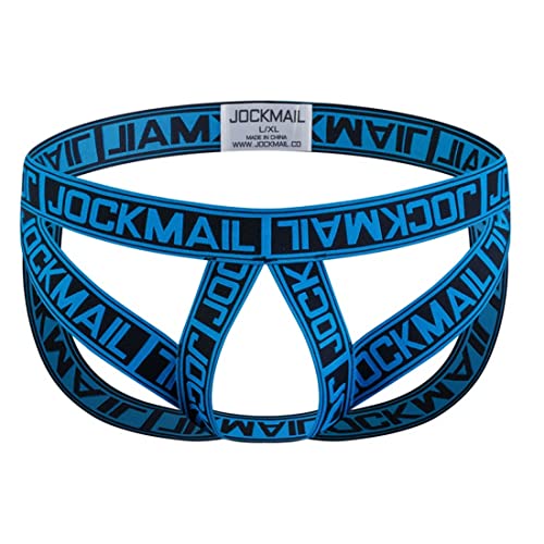 JOCKMAIL Herren Suspensorium Unterwäsche G-String Athletisch Befürworter Super Strecken Herren Suspensorium Herren Sport Suspensorium Unterwäsche (as3, Alpha, s, m, Regular, Regular, Blau) von JOCKMAIL