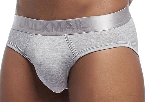 JOCKMAIL Herren-Unterwäsche, Slip, Triangel-Boxershorts, bequem, atmungsaktiv, Undepanties Trunks, grau, M von JOCKMAIL