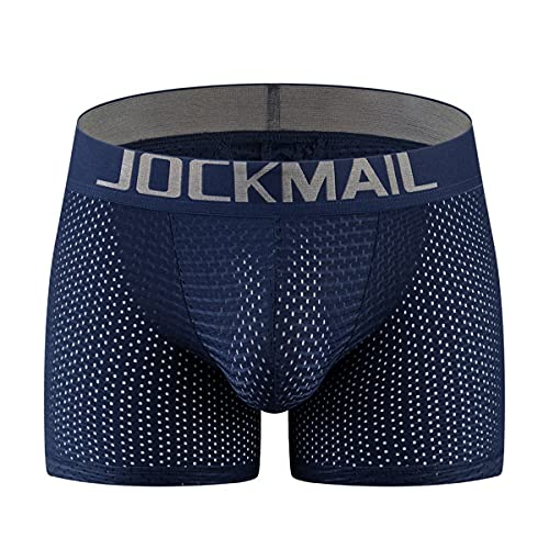 JOCKMAIL Herren Unterwäsche Boxershorts Herren gepolsterte Unterwäsche Boxer mit Hüftpolster Herren Boxers (L, 464NAVYBLAU) von JOCKMAIL