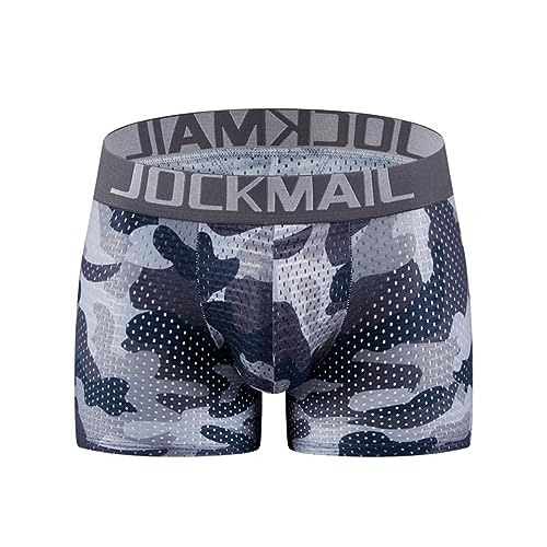 JOCKMAIL Herren Unterwäsche Boxershorts Herren gepolsterte Unterwäsche Boxer mit Hüftpolster Herren Boxers (L, 469GRAU) von JOCKMAIL