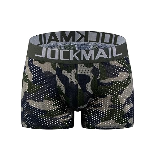 JOCKMAIL Herren Unterwäsche Boxershorts Herren gepolsterte Unterwäsche Boxer mit Hüftpolster Herren Boxers (M, 469GRÜN) von JOCKMAIL
