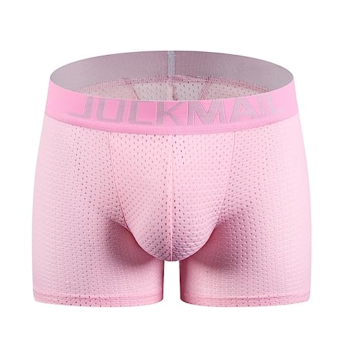 JOCKMAIL Herren Unterwäsche Boxershorts Herren gepolsterte Unterwäsche Boxer mit Hüftpolster Herren Boxers (XXL, 464PINK) von JOCKMAIL