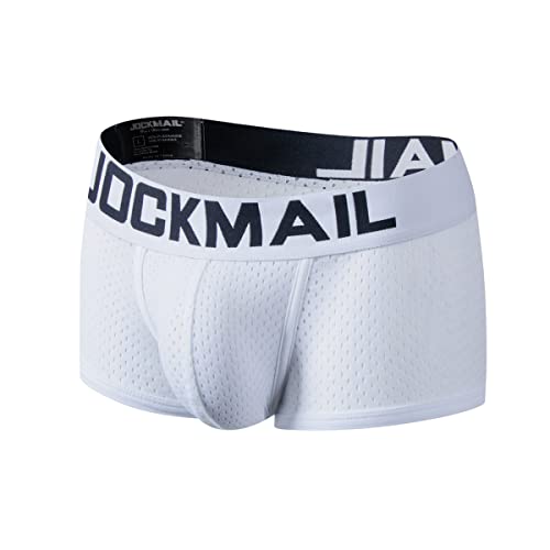 JOCKMAIL SEXY Herren Boxers Männer Sexy Mesh Pouch Unterwäsche Boxershorts Baumwolle Herren Boxershorts (as3, Alpha, xx_l, Regular, Regular, Weiß442) von JOCKMAIL