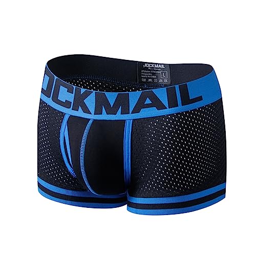 JOCKMAIL SEXY Herren Boxers Männer Sexy Mesh Pouch Unterwäsche Boxershorts Baumwolle Herren Boxershorts (as3, Alpha, xx_l, Regular, Regular, schwarz441) von JOCKMAIL