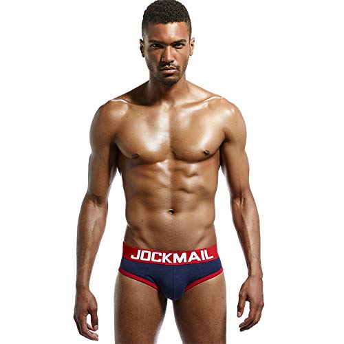 JOCKMAIL Sexy Herren Jockstrap Unterwäsche Slips Rückenfreies Gesäß Herren Strings Schwule Unterwäsche (M, Navy Blau) von JOCKMAIL