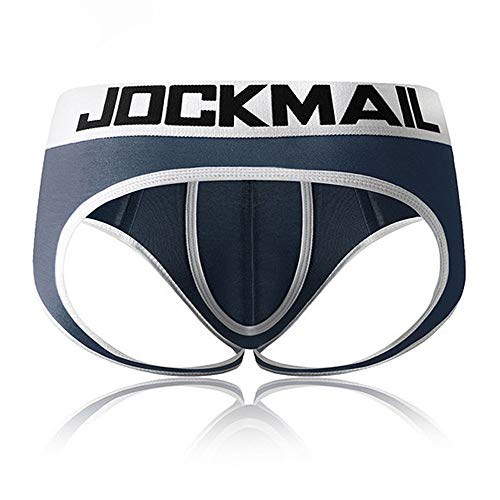 JOCKMAIL Sexy Herren Slips rückenfreie Slips Unterwäsche Herren Baumwolle Suspensorium Herren Strings (XXL, Grau) von JOCKMAIL