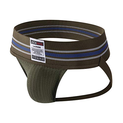 Sexy Herren Jockstrap Unterwäsche Slip Herren Strings Suspensorium Rückenfrei Atmungsaktiver Jockstrap Gay Unterwäsche Erotic String Homens (XXL, Armeegrün) von JOCKMAIL
