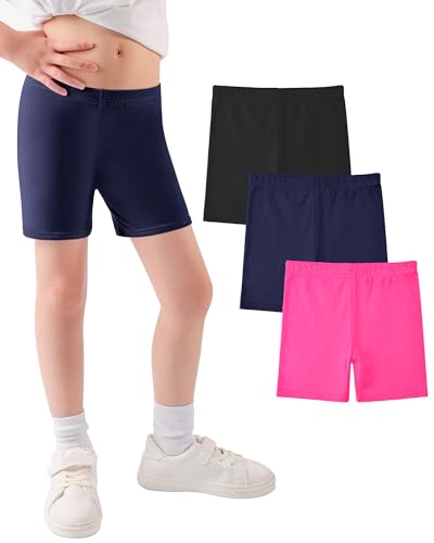 JOCMIC Mädchen Radlerhose Baumwolle Shorts für Teenager Kinder Kurze Hose Leggings 3 Paar von JOCMIC