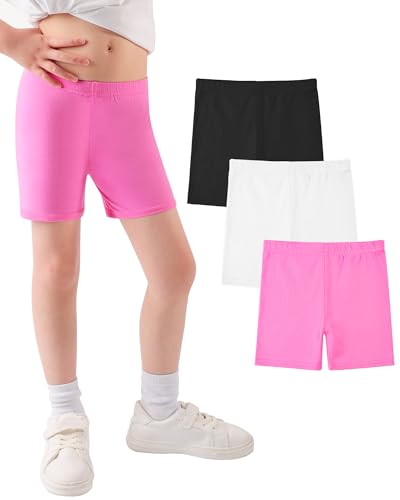 JOCMIC Mädchen Radlerhose Baumwolle Shorts für Teenager Kinder Kurze Hose Leggings 3 Paar von JOCMIC