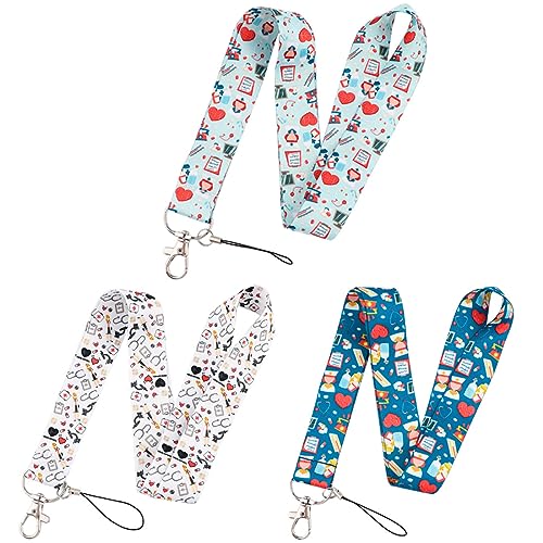 JOCXZI 3pcs schlüsselband personalisiert- ID Lanyards Strap Abzeichen Lanyards Schlüsselband mit niedlichem Muster für Handy, Tasche ID Kartenhalter Schlüsselband für Damen Herren von JOCXZI