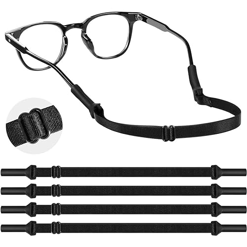 JOCXZI 4 Stück Verstellbarer Brillen Halteriemen- No Tail Anti Rutsch Brillenriemen Brillen Halteseil Sport Brillenriemen für Männer Frauen Kinder,für Sport und Outdoor-Aktivitäten von JOCXZI