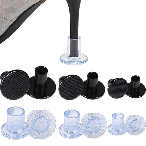 JOCXZI 6 Paar High Heels Absatzschoner, S/M/L Transparent und Schwarz Stöckelschuh Absatzschutz High Heel Protectors Stoppers Stöckelstulpen Absatzschoner von JOCXZI