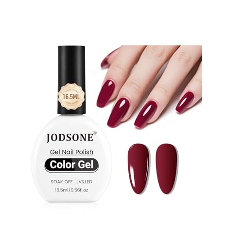 JODSONE 16.5ml Gel Nail Polish Dark Red Gel Polish Dark Red High Gloss Soak Off U V Nail Manicure Salon DIY at Home von JODSONE