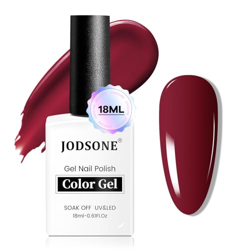 JODSONE 18ml Burgundy Red Gel Polish Gel Nail Polish Deep Red Color High Gloss Soak Off U V Light Nail Manicure Salon DIY at Home von JODSONE