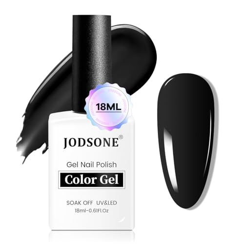 JODSONE 18ml Gel Nail Polish Black Polish Soak Off U V Lamp Gel Polish Nail Art Manicure Salon DIY at Home Gift for Women von JODSONE