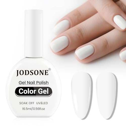 JODSONE No Wipe Gel Polish 16.5 ml Weiß Gel Nagellack Gleiche Farbe Gleiche Flasche Einfach Hell für Nailart Mädchen Geschenk von JODSONE