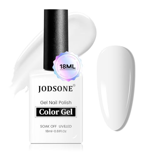 JODSONE White Gel Nail Polish 18ml Gel Polish White Soak Off U V Lamp Polish Art Manicure Salon DIY at Home von JODSONE