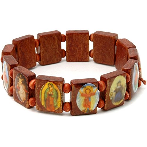 JOE COOL Armband Jesus (braun quadratisch) Made mit Holz von JOE COOL