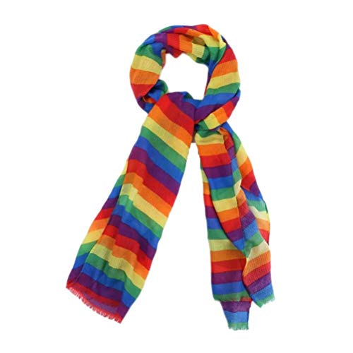 JOE COOL Regenbogen-Streifen Polyester Mode Schal von JOE COOL