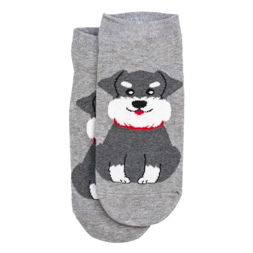 Socken Baumwolle & Spandex Knöchel Schnauzer Grau von JOE COOL