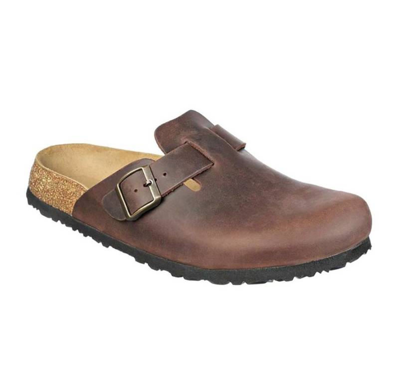 JOE N JOYCE Amsterdam Geöltes Leder Damen Clog Braun Schmal Gr. 36 Hausschuh von JOE N JOYCE