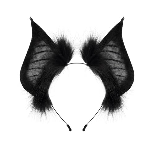 JOERBABU Haarband, Anime-Haarband, Cosplay-Requisiten, biegbar, Fledermaus, Haarreifen, pelziger Fledermaus, Haarstyling für Con Stirnband, Fledermaus, Tier, Karneval von JOERBABU