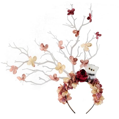 JOERBABU Haarband, Blumenzweig Haarreifen Cosplay Kostüm Haarstyling für Live Show Stirnbänder Karneval Dunkle Diademe von JOERBABU