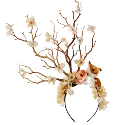 JOERBABU Haarband, Blumenzweig Haarreifen Cosplay Kostüm Haarstyling für Live Show Stirnbänder Karneval Dunkle Diademe von JOERBABU