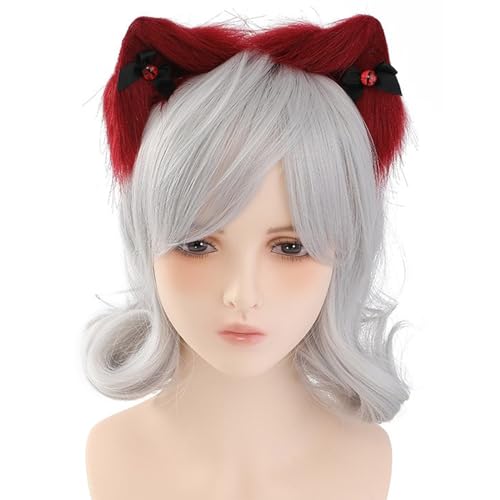 JOERBABU Haarband, Halloween-Katzenohren-Haarband mit Teufelsaugen-Aufführungen, realistische Katzenohr-Stirnbänder, Rollenspiele, Anime-Charakter-Haarband von JOERBABU