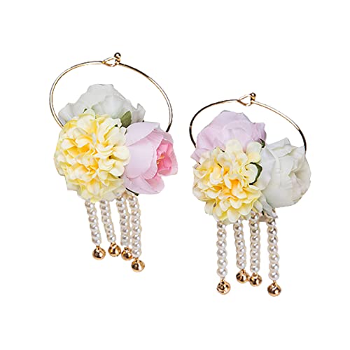 JOERBABU Haarband, Legierung Haarringe mit Blumen-Haarschlaufen-Clips, Haarreifen für Damen, elegante Zopfringe, Haarspange Zubehör von JOERBABU